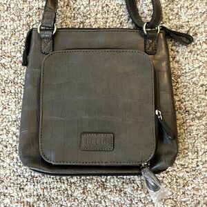 NWOT Relic by Fossil Crossbody Bag Purse Gray Faux Crocodile Leather Small